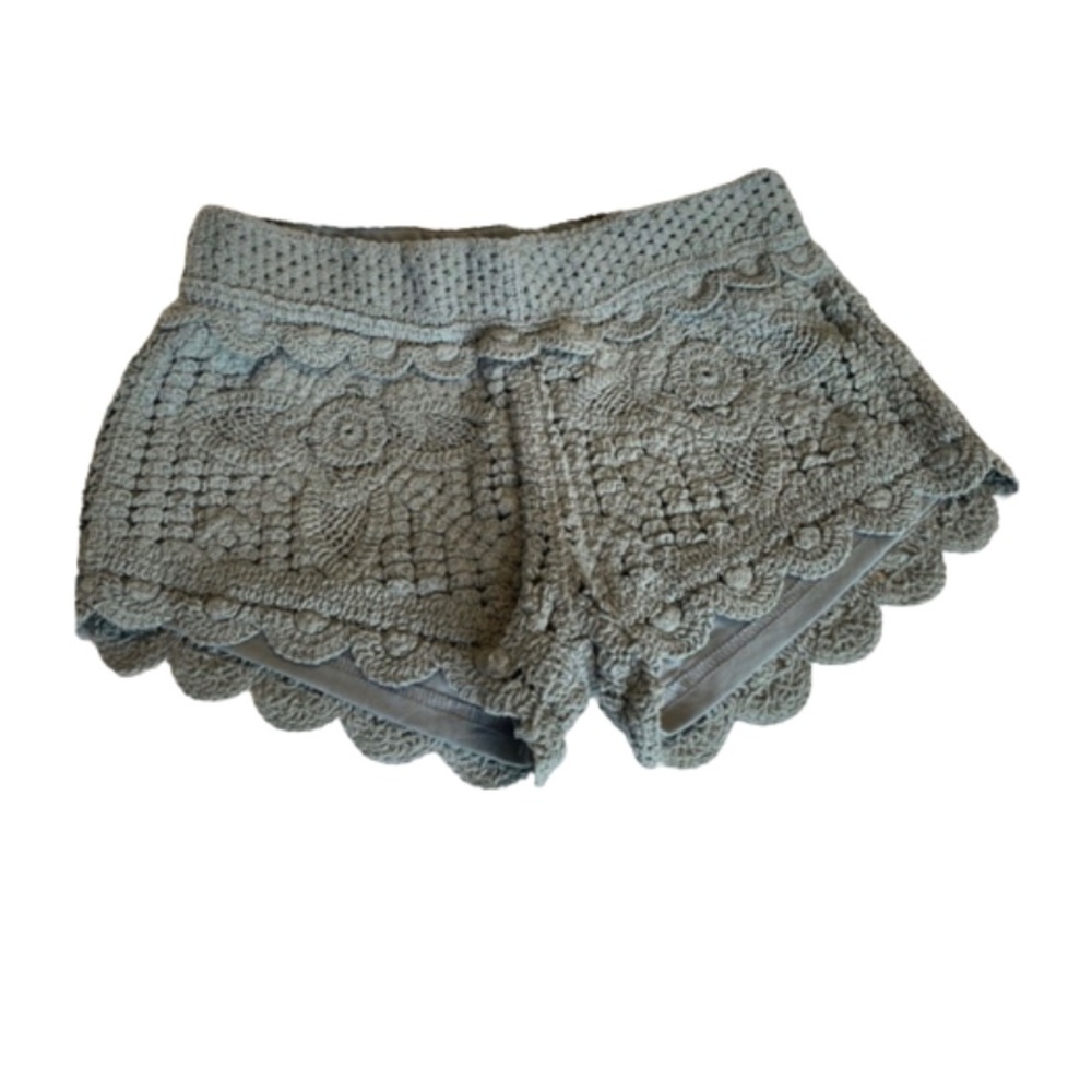 HOST PICK | Surf Gypsy | Stylish Sage Green Crochet Shorts